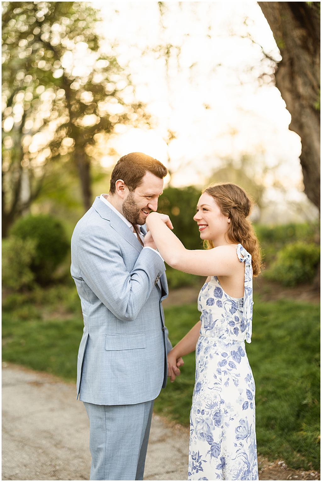 Spring Engagement Session at the Cleveland Museum of art by Wedding Photographer Lindsey Ramdin at L.A.R. Weddings in Ohio.